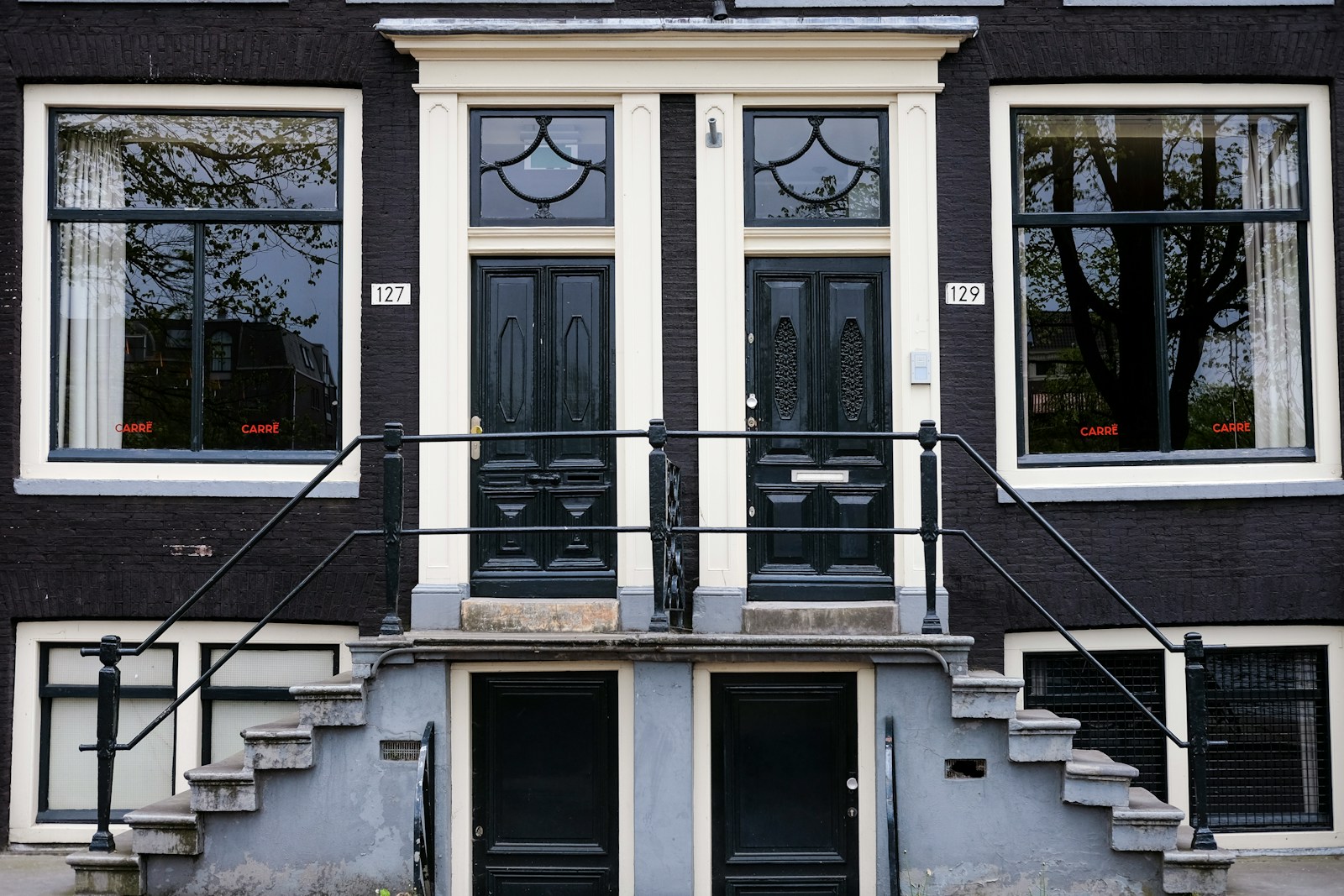 white and black concrete house